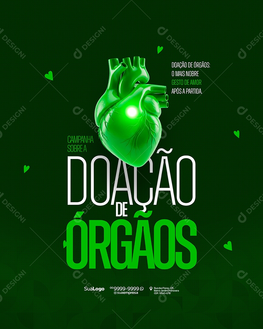 Comunicado Campanha Sobre a Doação de Orgão Social Media PSD Editável