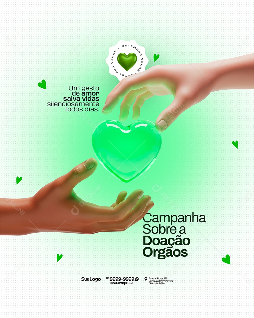 Comunicado Campanha Sobre a Doação de Orgão Social Media PSD Editável