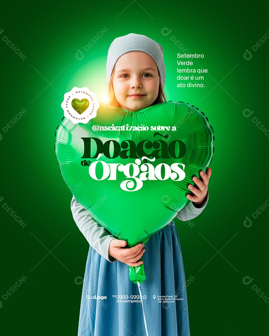 Comunicado Campanha Sobre a Doação de Orgão Social Media PSD Editável