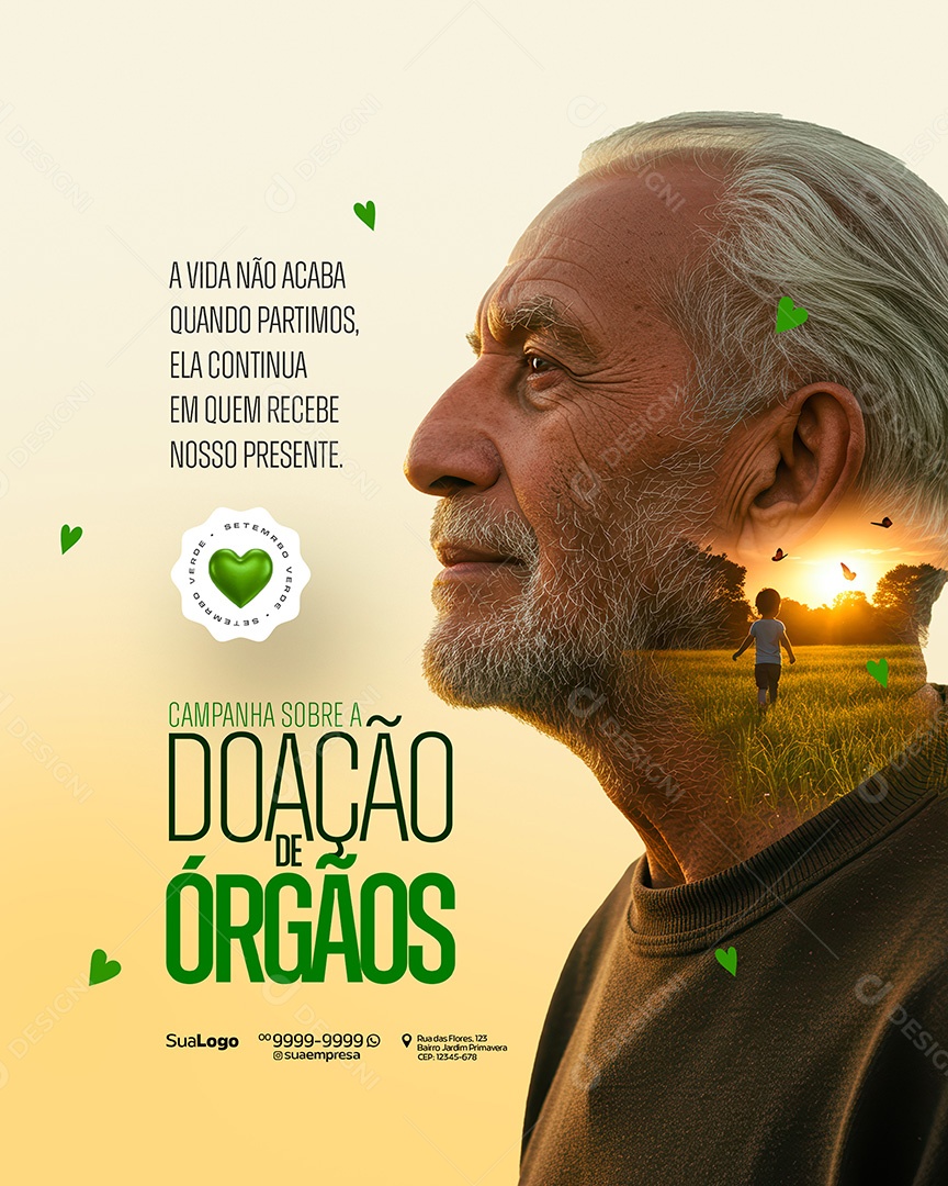 Campanha sobre a Doação de Orgão Social Media PSD Editável