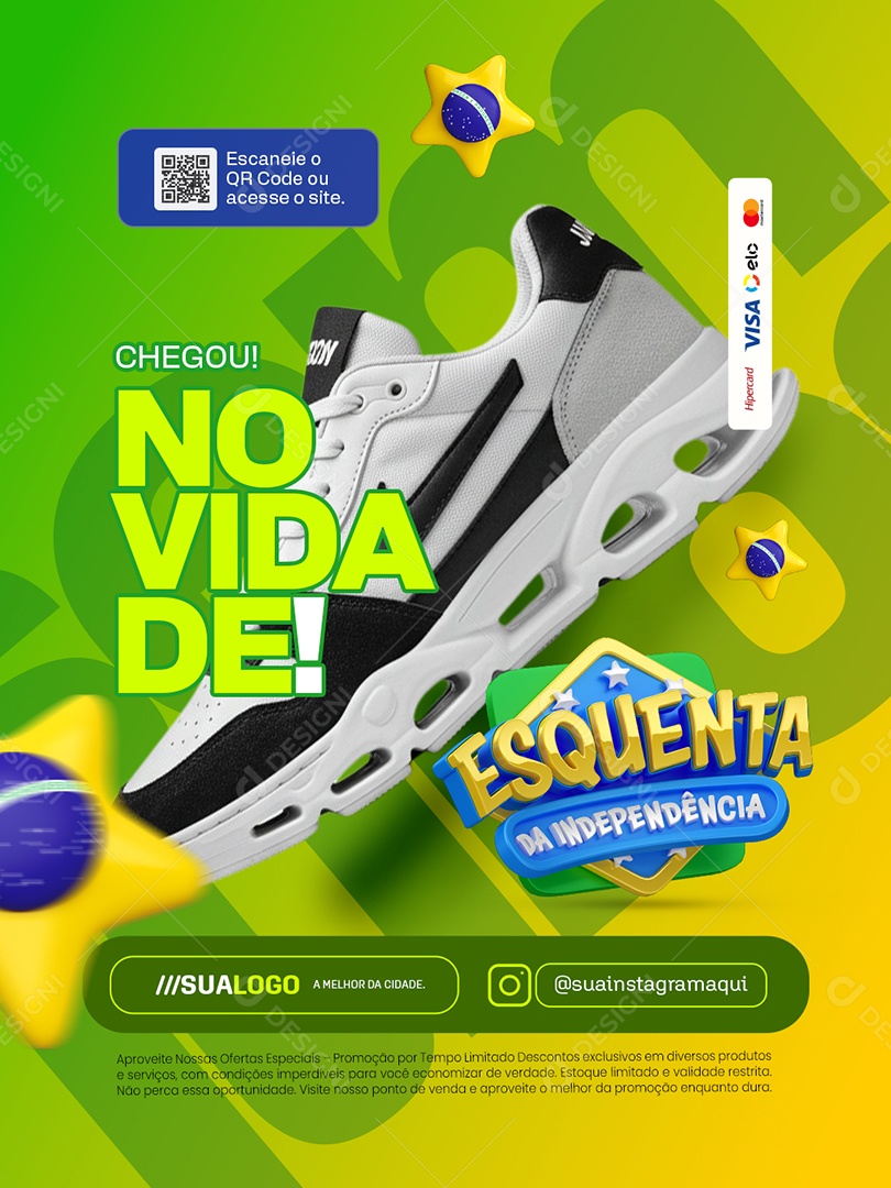 Esquenta da Independência Loja de Calçados Tênis Chegou Novidade Social Media PSD Editável
