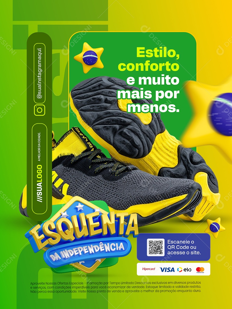 Esquenta da Independência Loja de Calçados Esilo Conforto Social Media PSD Editável