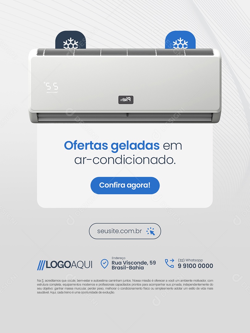 Ar Condicionado Ofertas Geladas Social Media PSD Editável