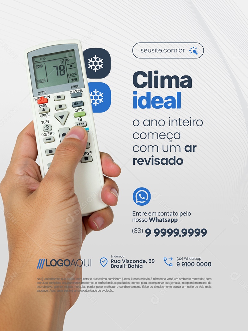Ar Condicionado Clima Ideal Social Media PSD Editável