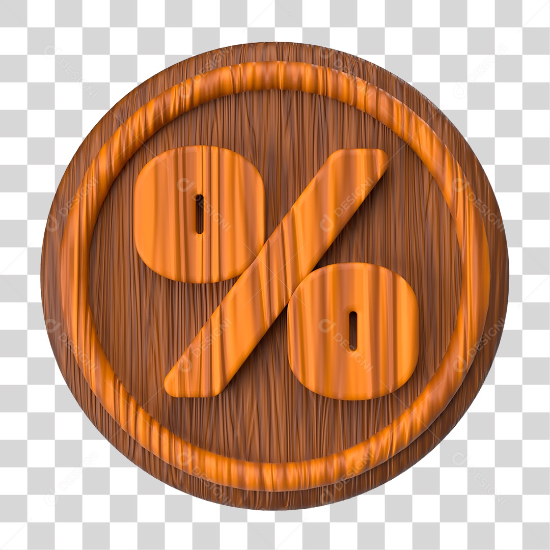 Elemento 3D Símbolo de Porcentagem PNG Transparente