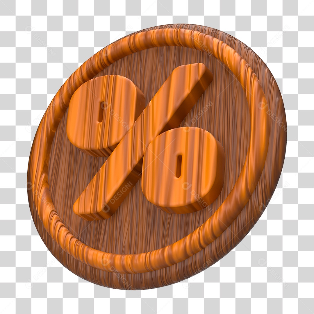 Elemento 3D Símbolo de Porcentagem PNG Transparente