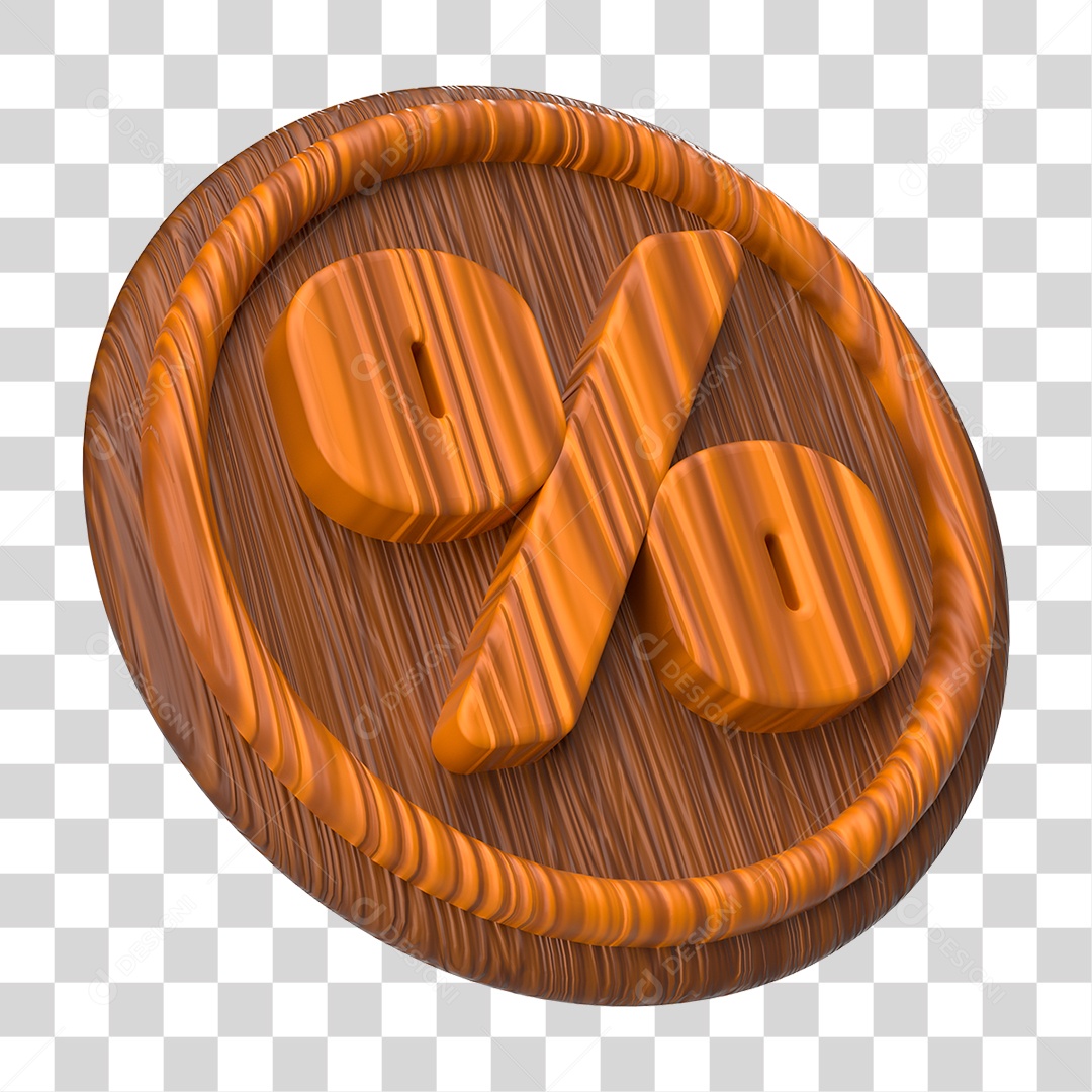 Elemento 3D Símbolo de Porcentagem PNG Transparente