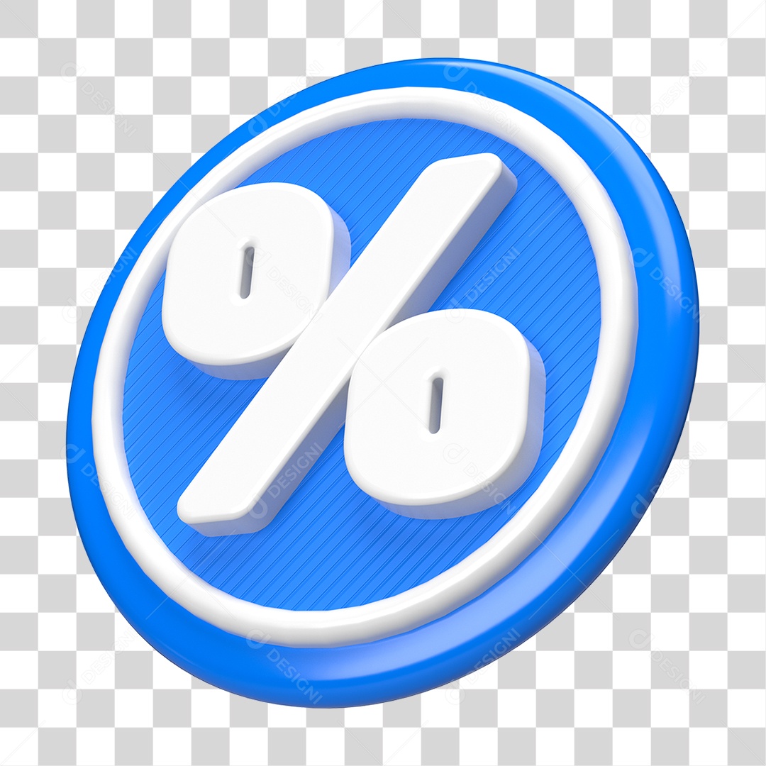 Elemento 3D Símbolo de Porcentagem PNG Transparente