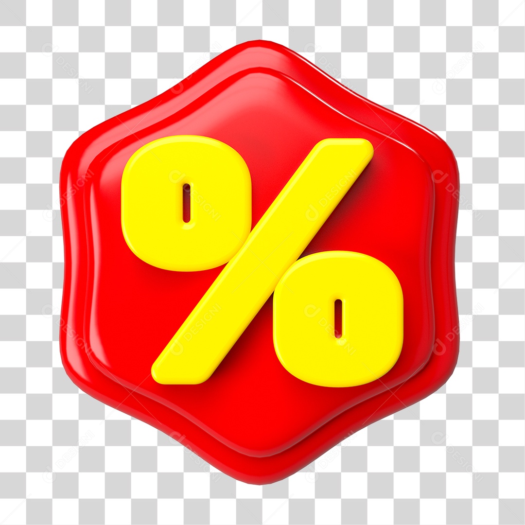 Elemento 3D Símbolo de Porcentagem PNG Transparente