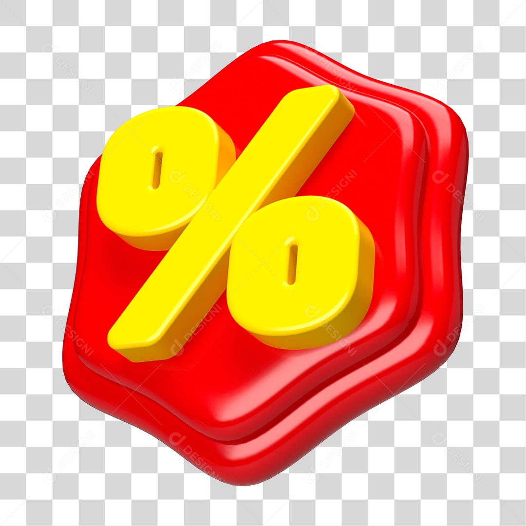 Elemento 3D Símbolo de Porcentagem PNG Transparente