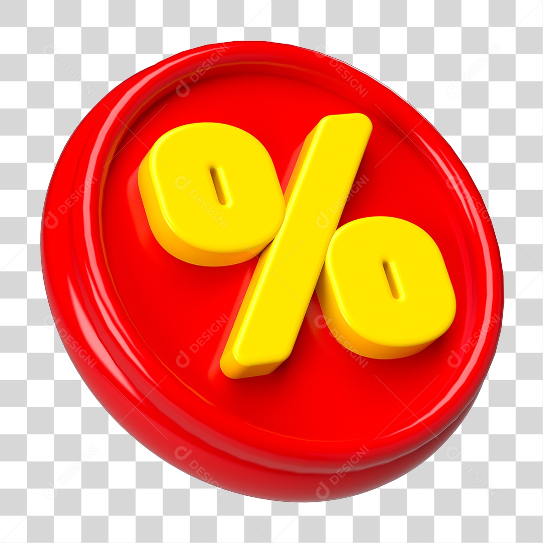 Elemento 3D Símbolo de Porcentagem PNG Transparente