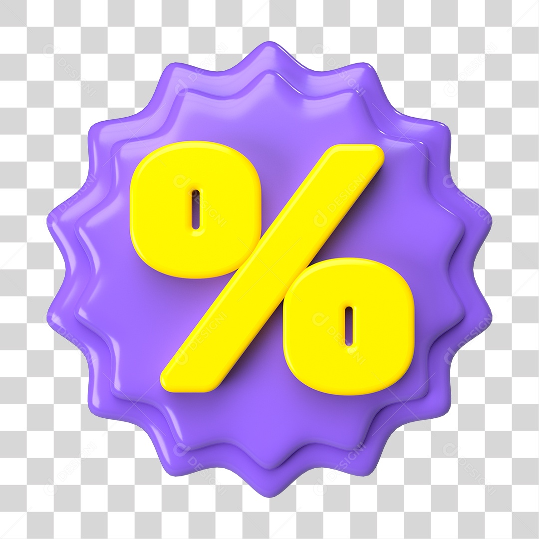 Elemento 3D Símbolo de Porcentagem PNG Transparente