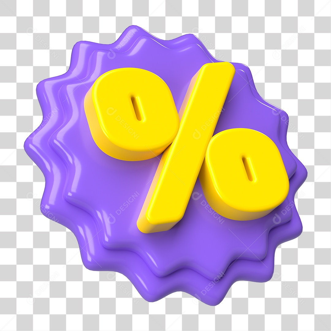 Elemento 3D Símbolo de Porcentagem PNG Transparente