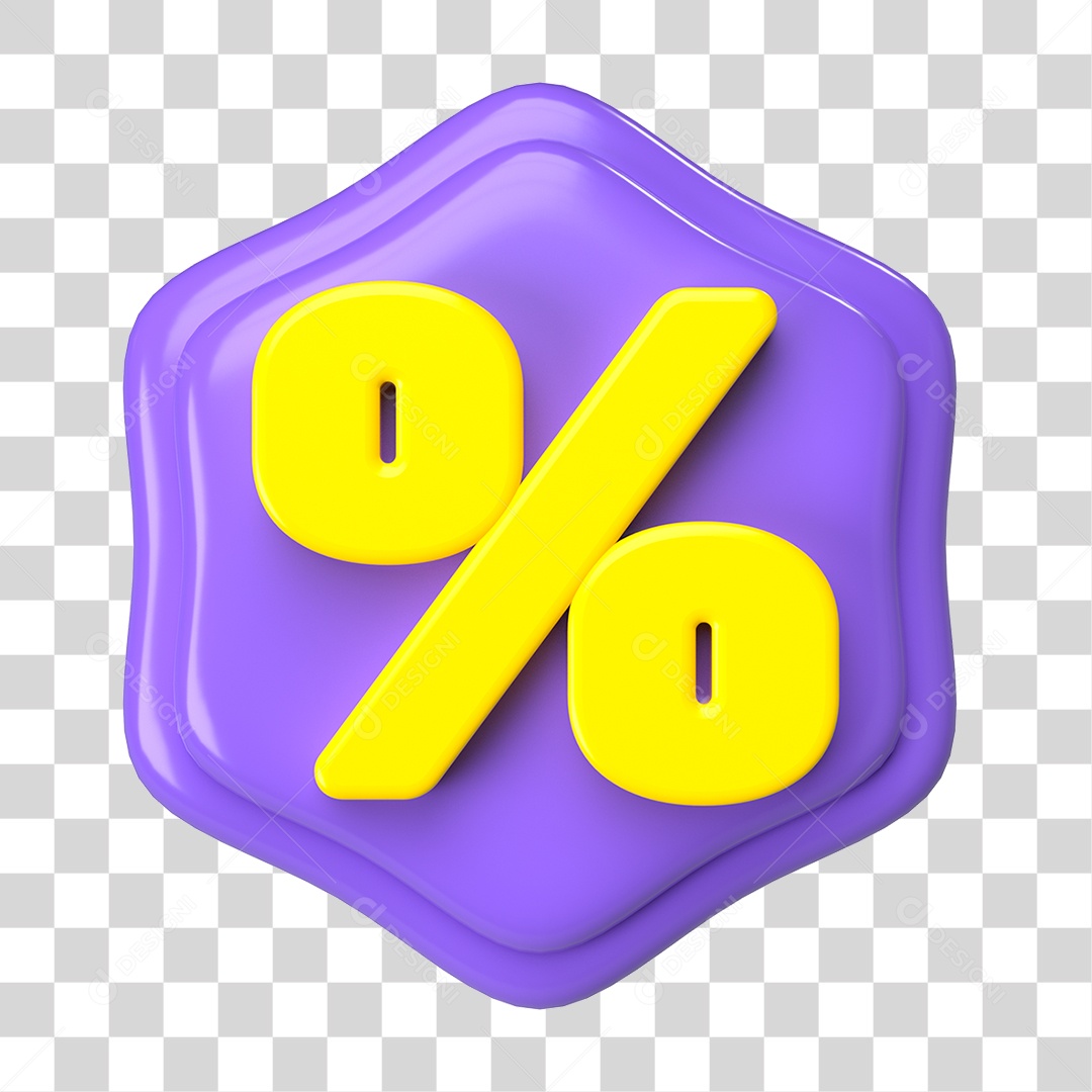 Elemento 3D Símbolo de Porcentagem PNG Transparente