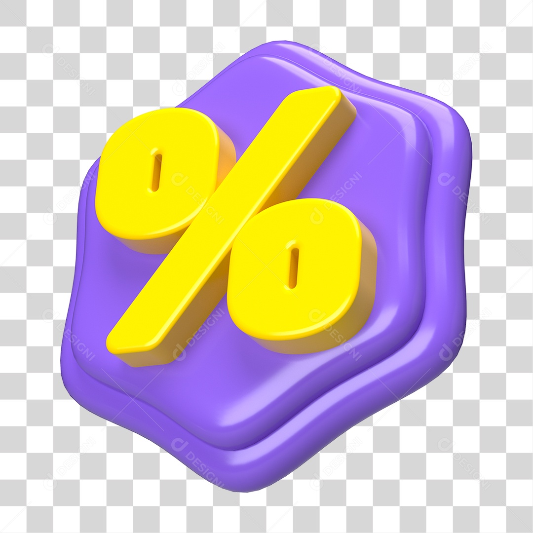 Elemento 3D Símbolo de Porcentagem PNG Transparente