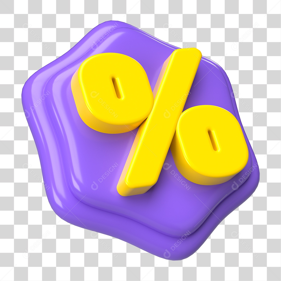 Elemento 3D Símbolo de Porcentagem PNG Transparente