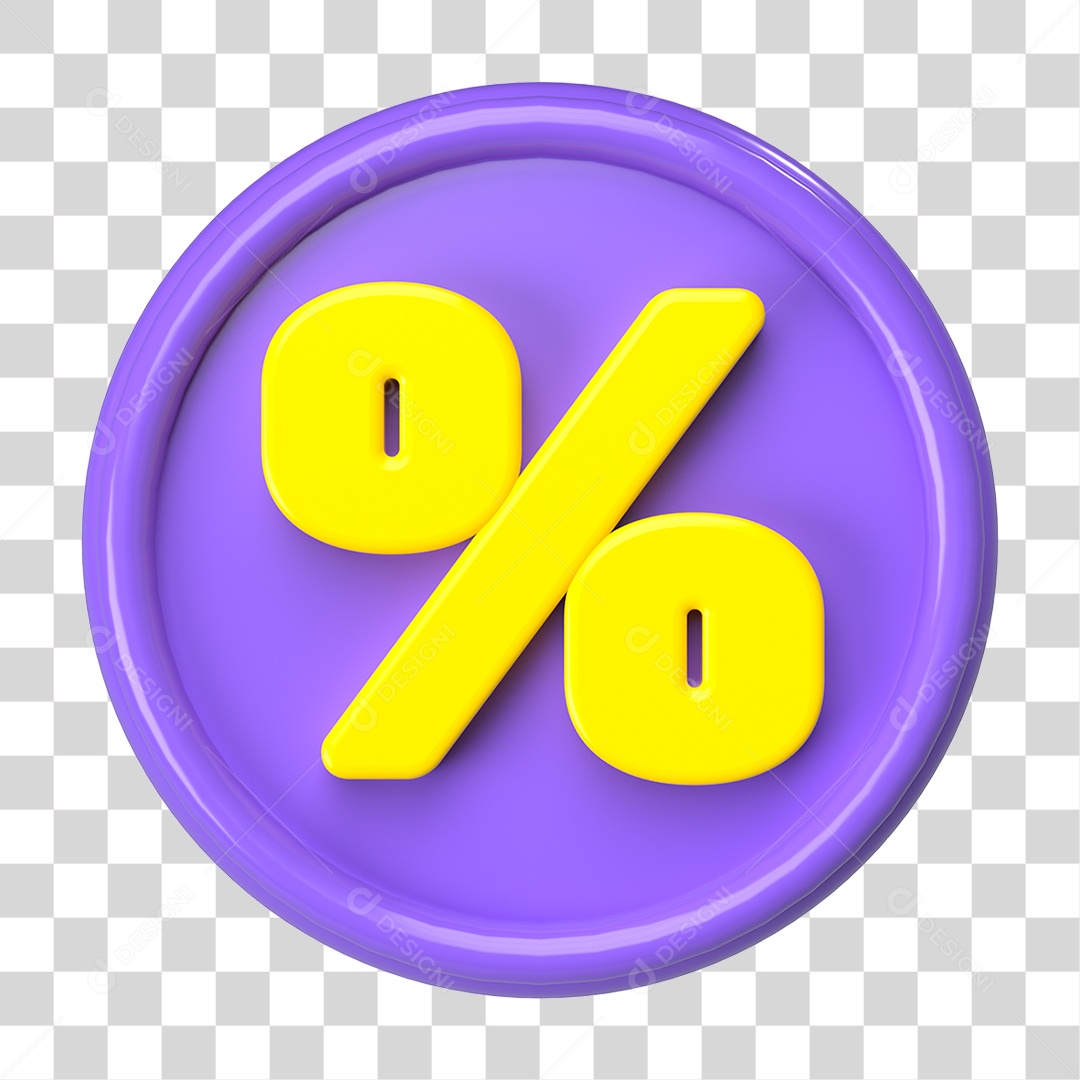 Elemento 3D Símbolo de Porcentagem PNG Transparente