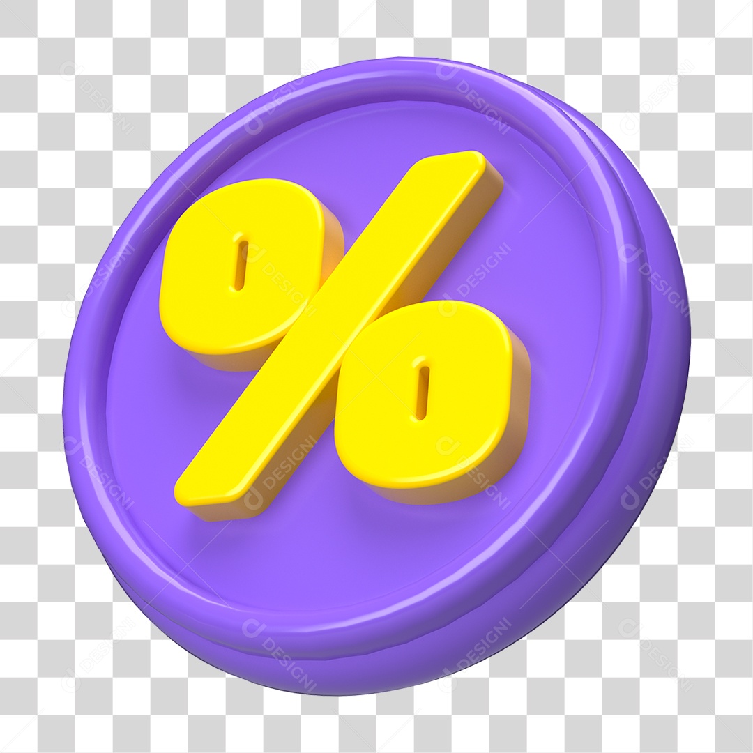 Elemento 3D Símbolo de Porcentagem PNG Transparente