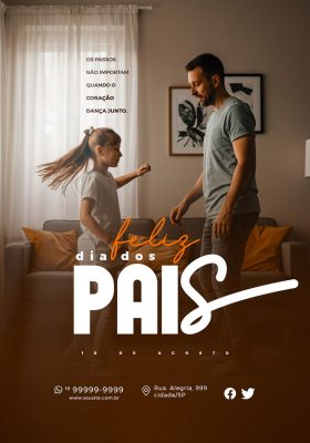 Feliz Dia dos Pais 10 de Agosto Social Media PSD Editável