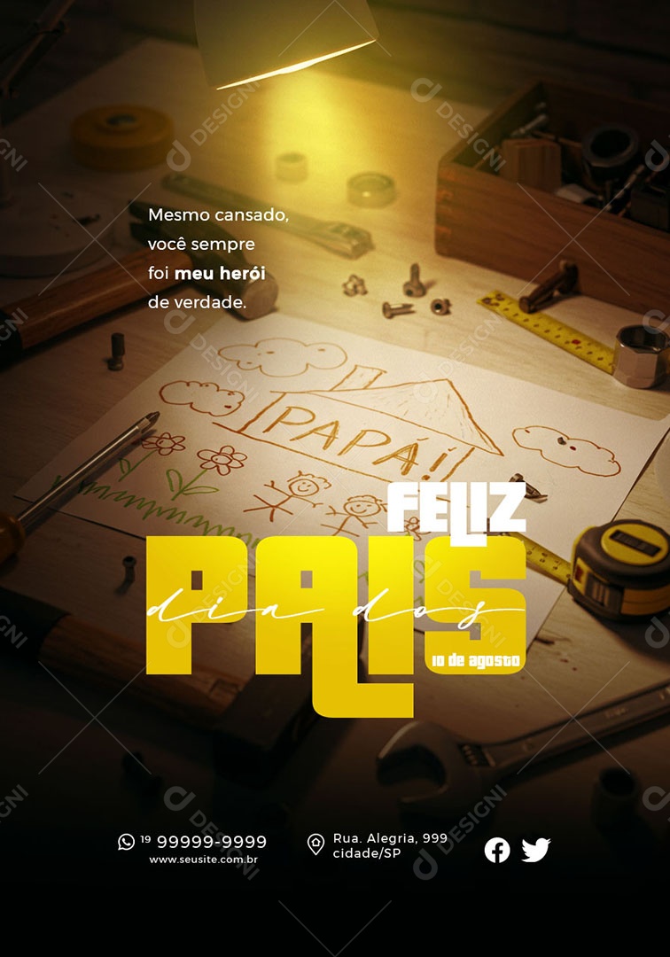 Feliz Dia dos Pais 10 de Agosto Social Media PSD Editável