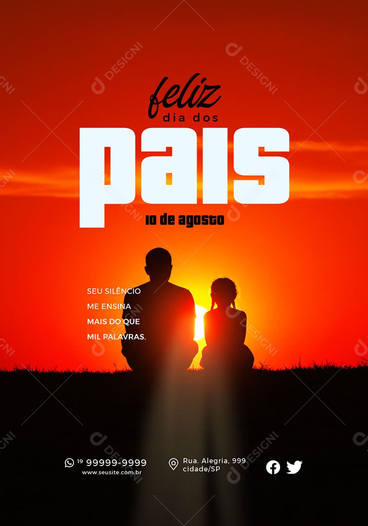 Feliz Dia dos Pais 10 de Agosto Social Media PSD Editável