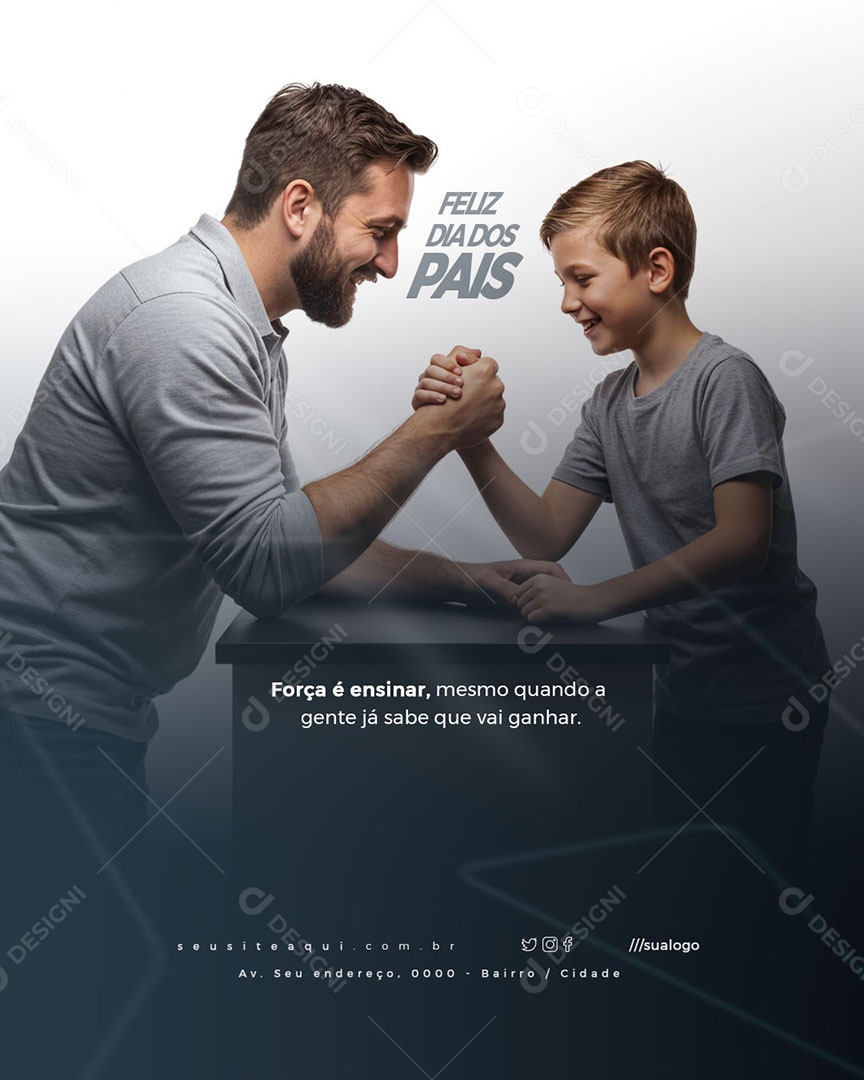 Feliz Dia dos Pais 10 de Agosto Social Media PSD Editável