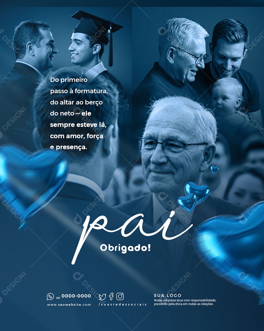 Feliz Dia dos Pais 10 de Agosto Social Media PSD Editável