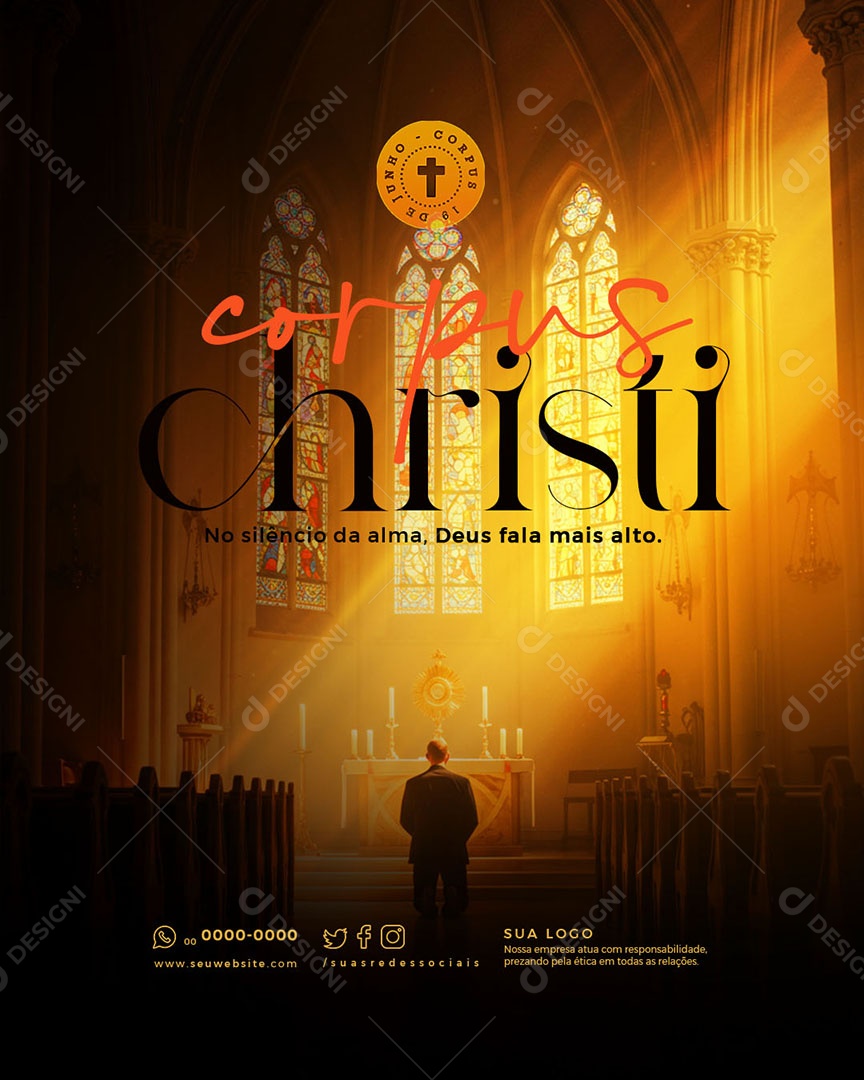 Corpus Christi No Silencio da Alma Deus Fala Mais Alto Social Media PSD Editável