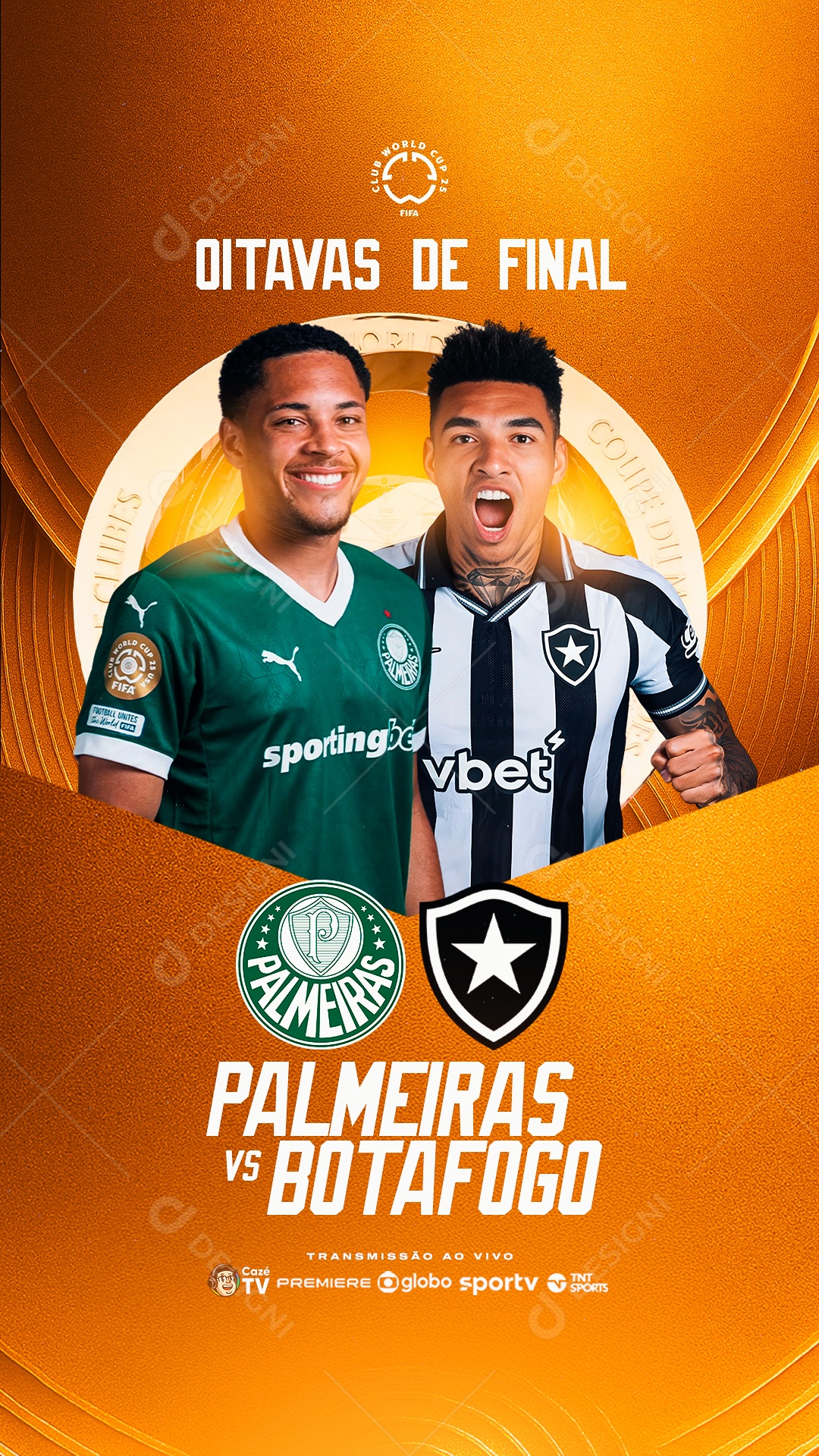 Libertadores Oitavas de final Palmeiras x Botafogo Social Media PSD Editável