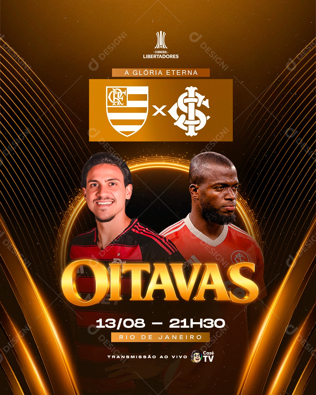 Libertadores Oitavas de final Flamendo x Internacional Social Media PSD Editável