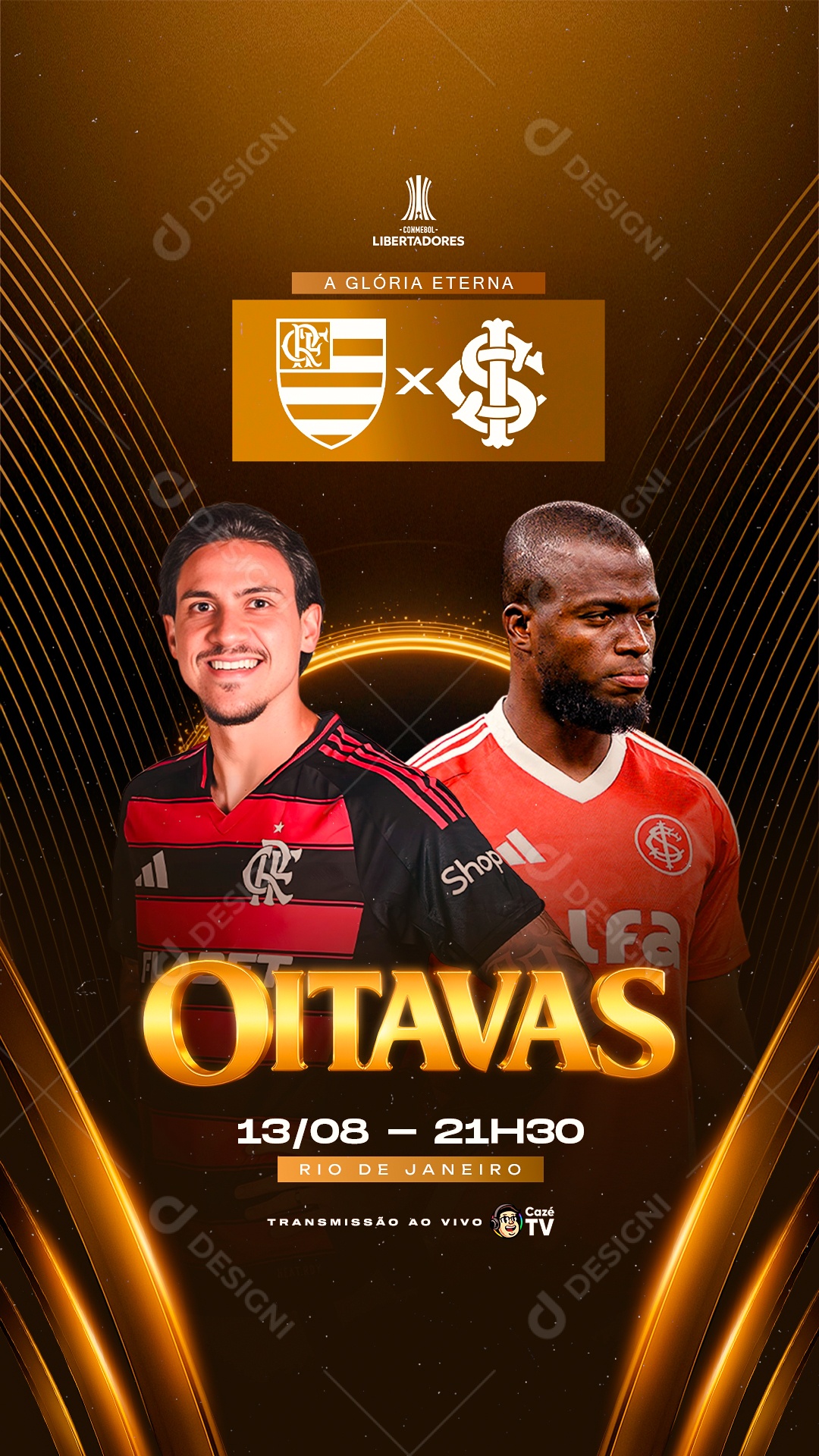 Libertadores Oitavas de final Flamendo x Internacional Social Media PSD Editável