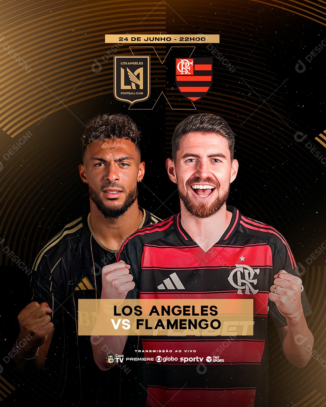 Jogo Mundial de Clubes Flamendo x Los Angeles Social Media PSD Editável
