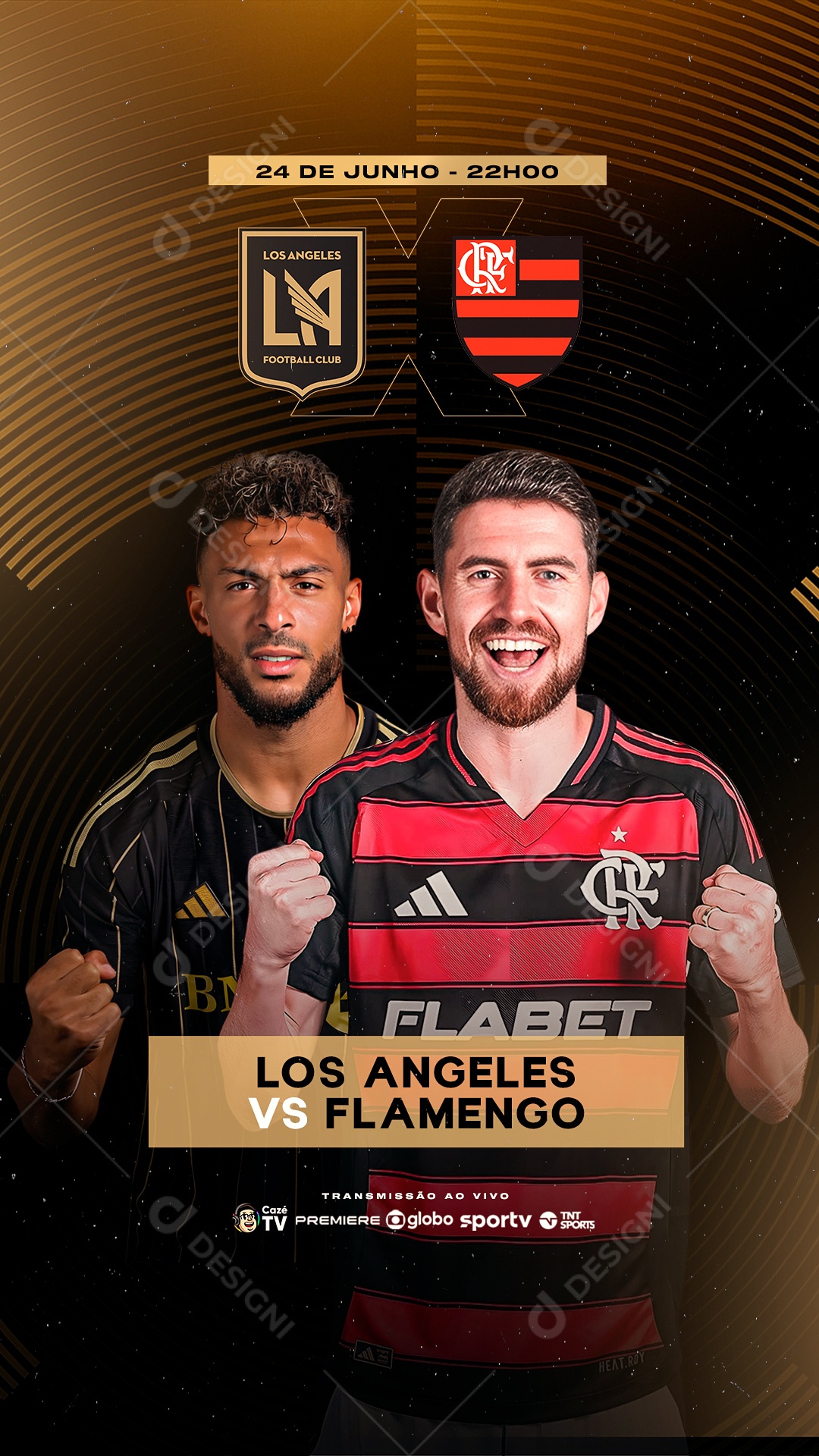 Jogo Mundial de Clubes Flamendo x Los Angeles Social Media PSD Editável