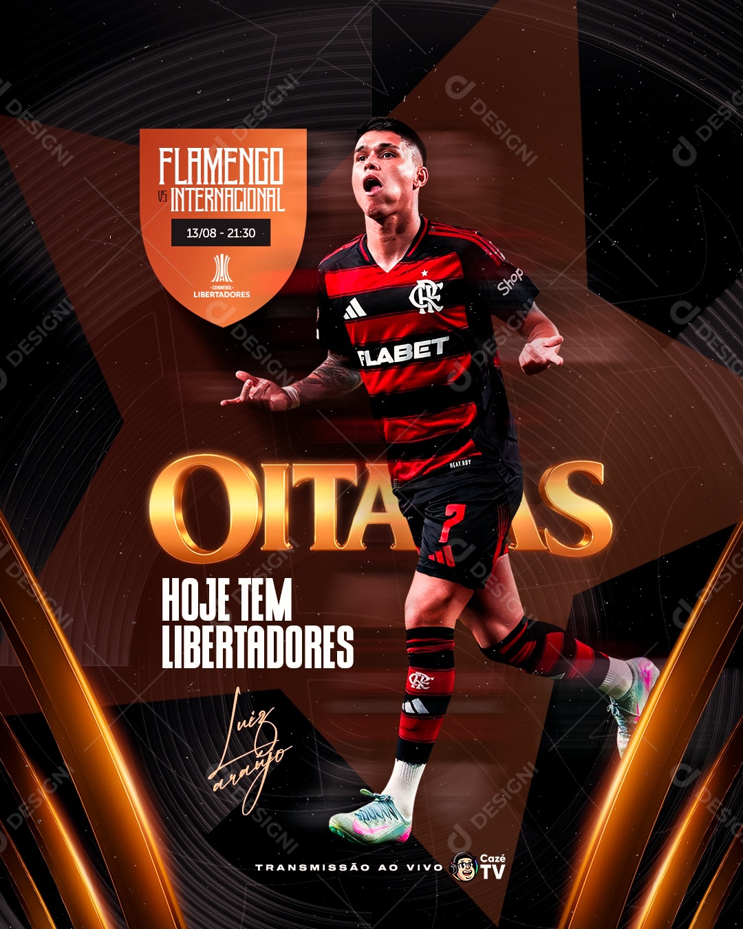 Hoje Tem Libertadores Oitavas de final Flamendo x Internacional Social Media PSD Editável