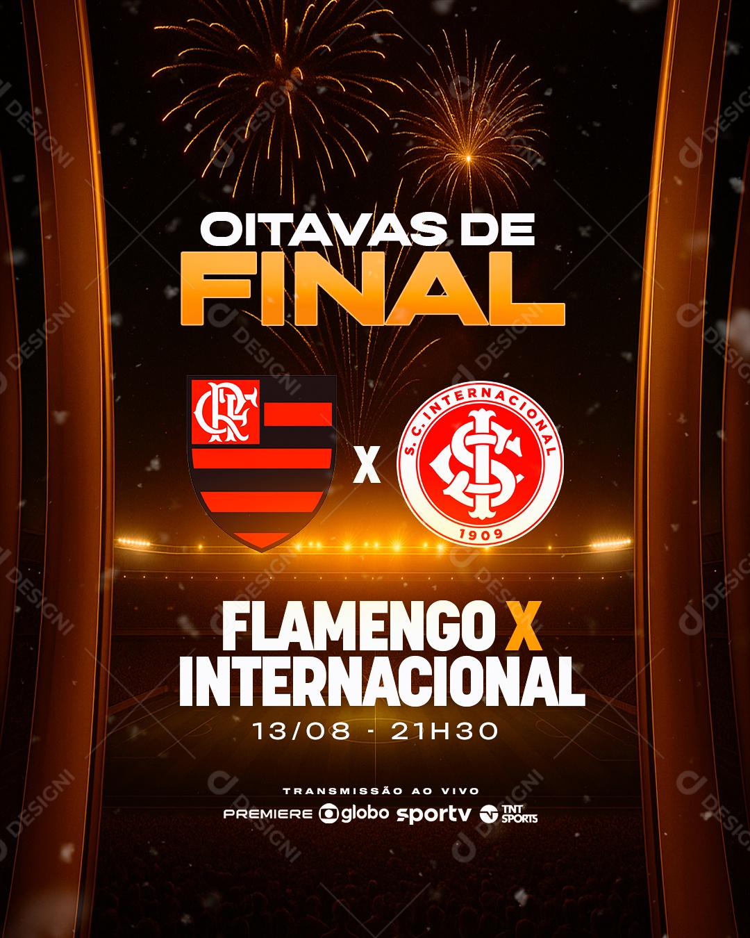 Jogo Mundial de Clubes Flamendo x Internacional Social Media PSD Editável