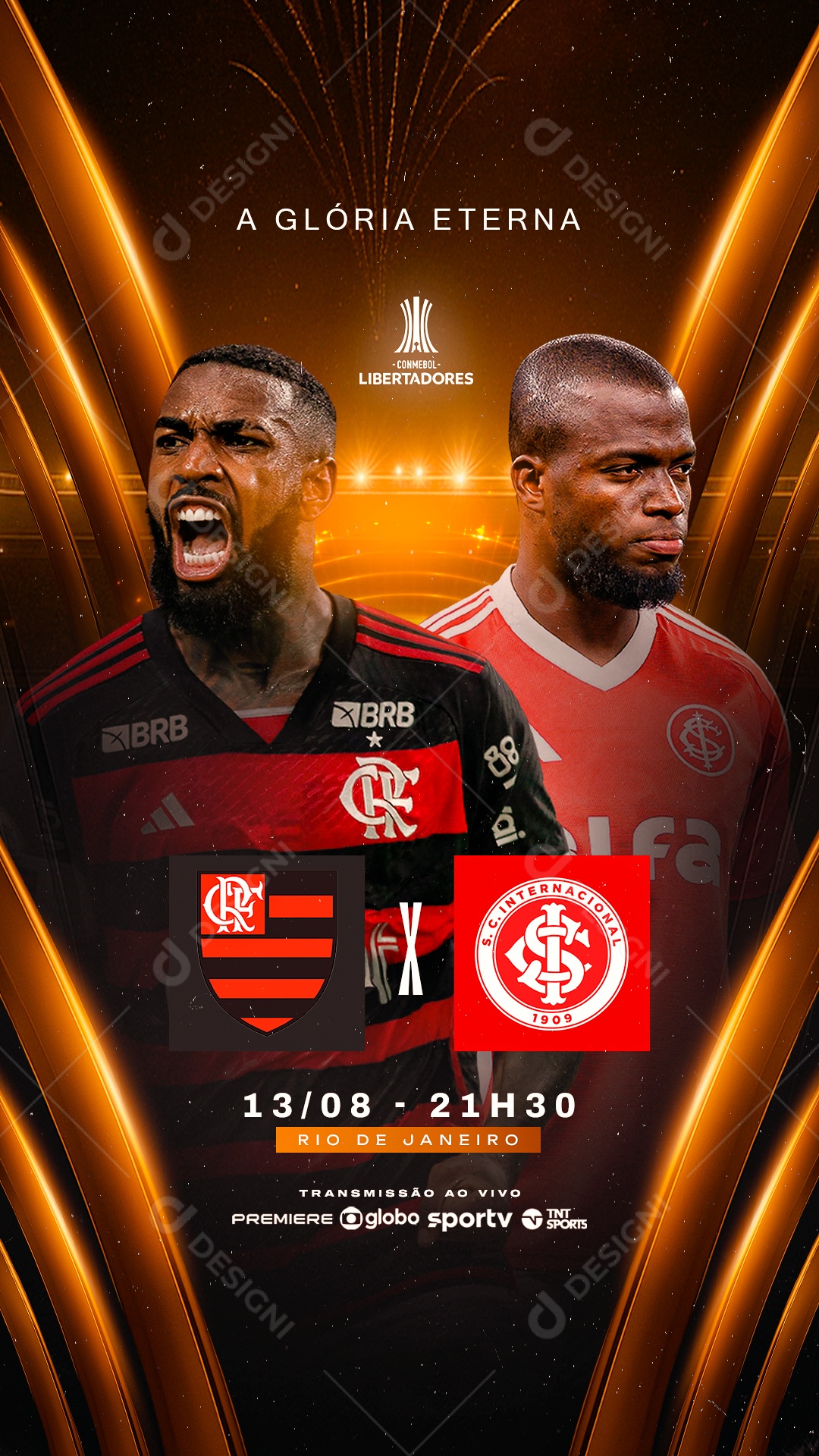 Libertadores Flamendo x Internacional Social Media PSD Editável