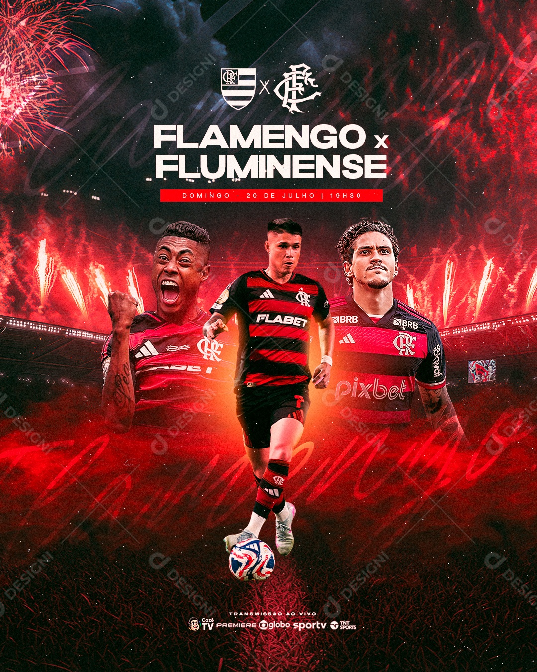 Flamengo x Fluminense Social Media PSD Editável