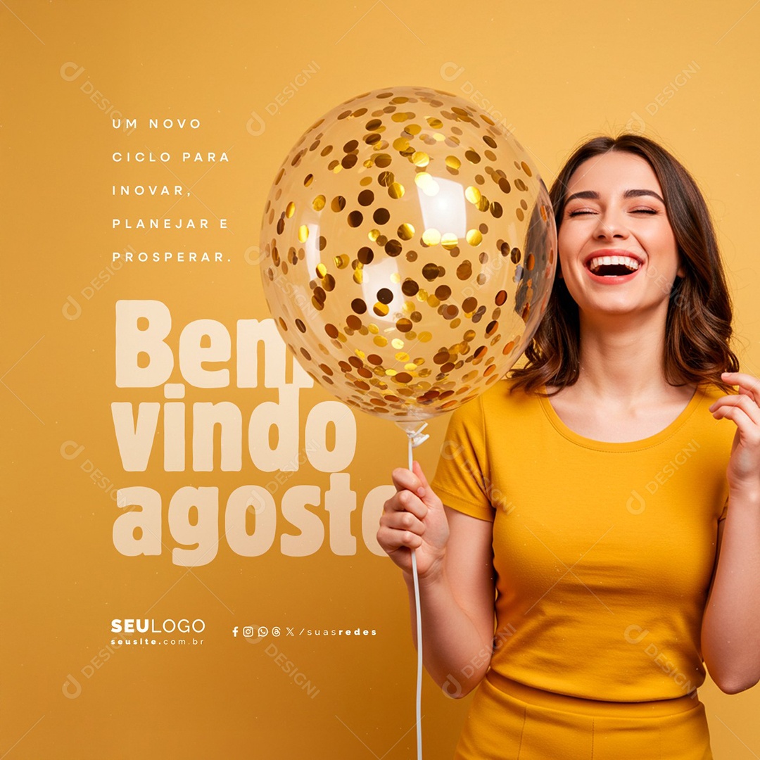 Bem Vindo Agosto Um Novo Ciclo Social Media PSD Editável