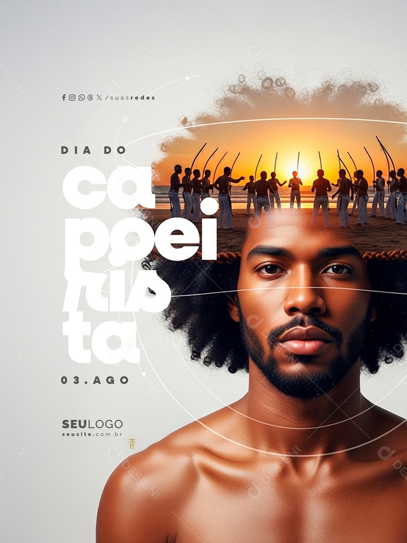 Dia do Capoeirista 03 de Agosto Social Media PSD Editável