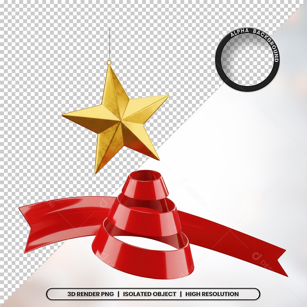 Enfeite de Natal Formato de Árvore Para Composição PSD