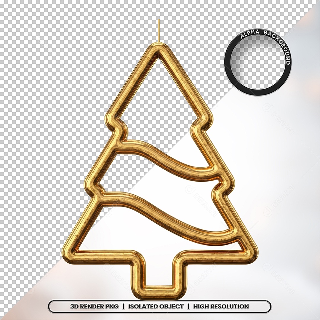 Enfeite de Natal Formato de Árvore Para Composição PSD