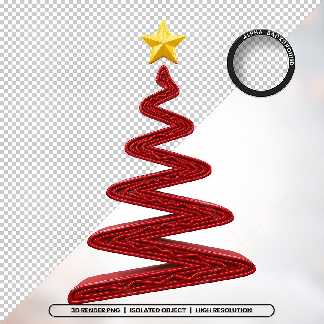 Enfeite de Natal Formato de Árvore Para Composição PSD