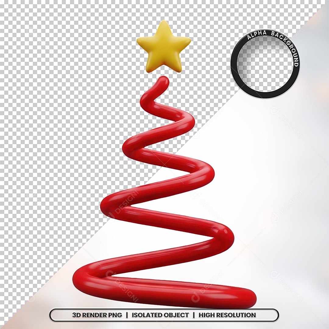 Enfeite de Natal Formato de Árvore Para Composição PSD