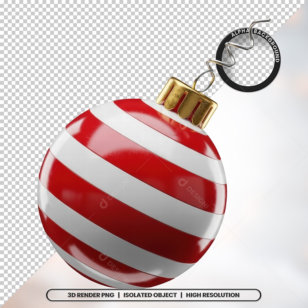 Elemento 3D Bola De Natal Para Composição PSD