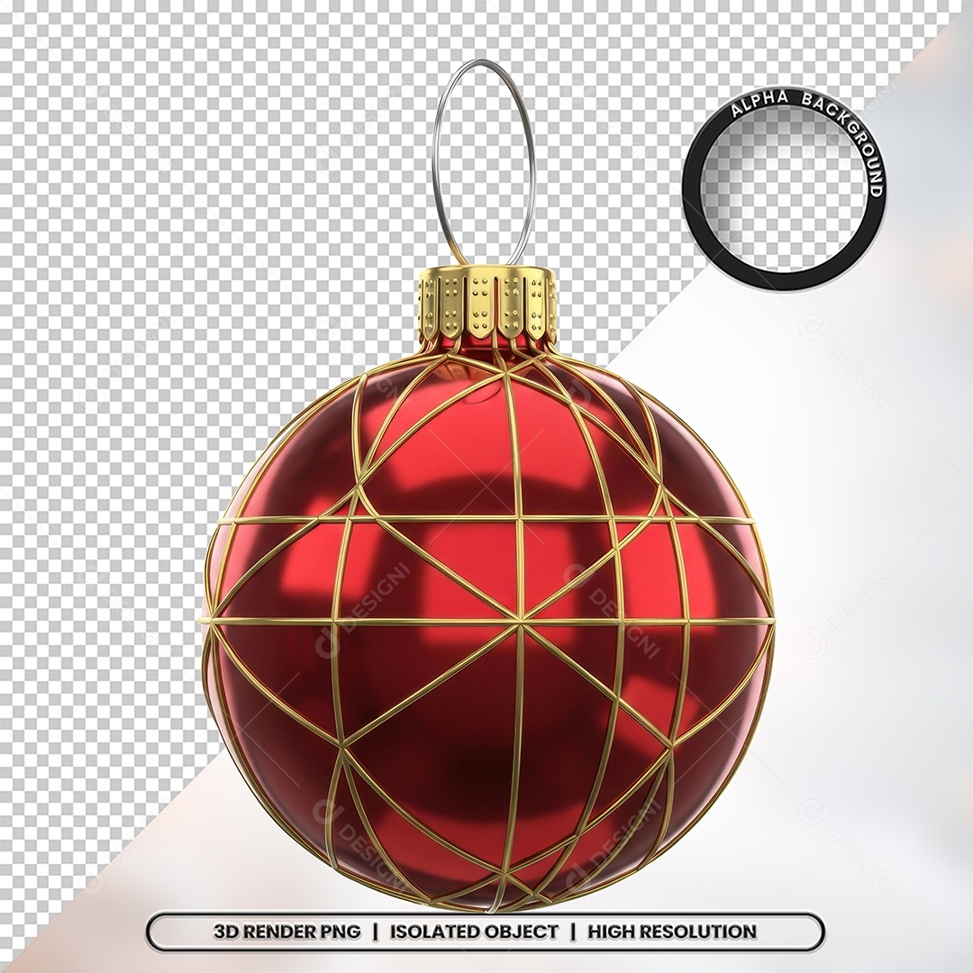 Elemento 3D Bola De Natal Para Composição PSD