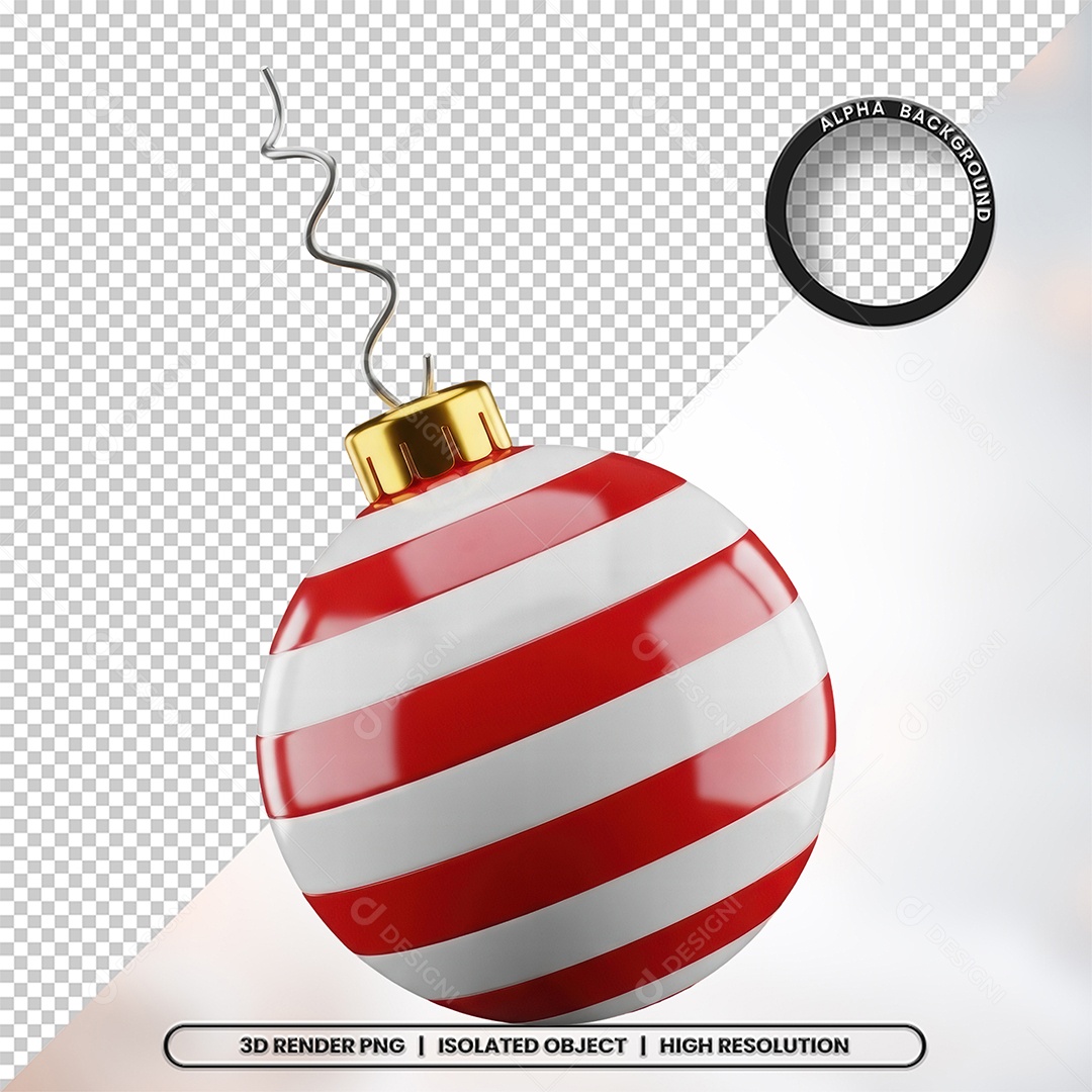 Elemento 3D Bola De Natal Para Composição PSD