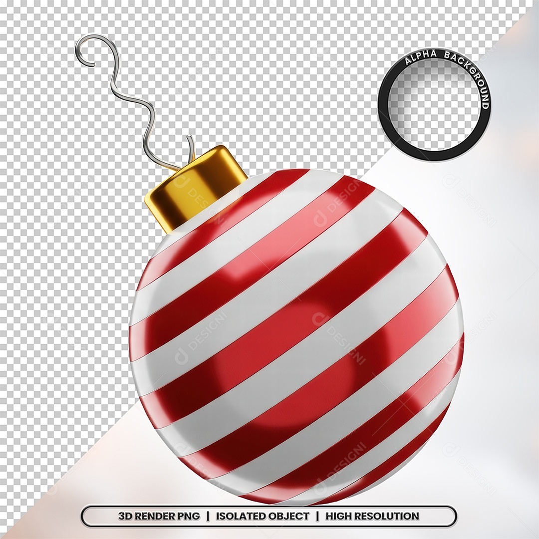 Elemento 3D Bola De Natal Para Composição PSD