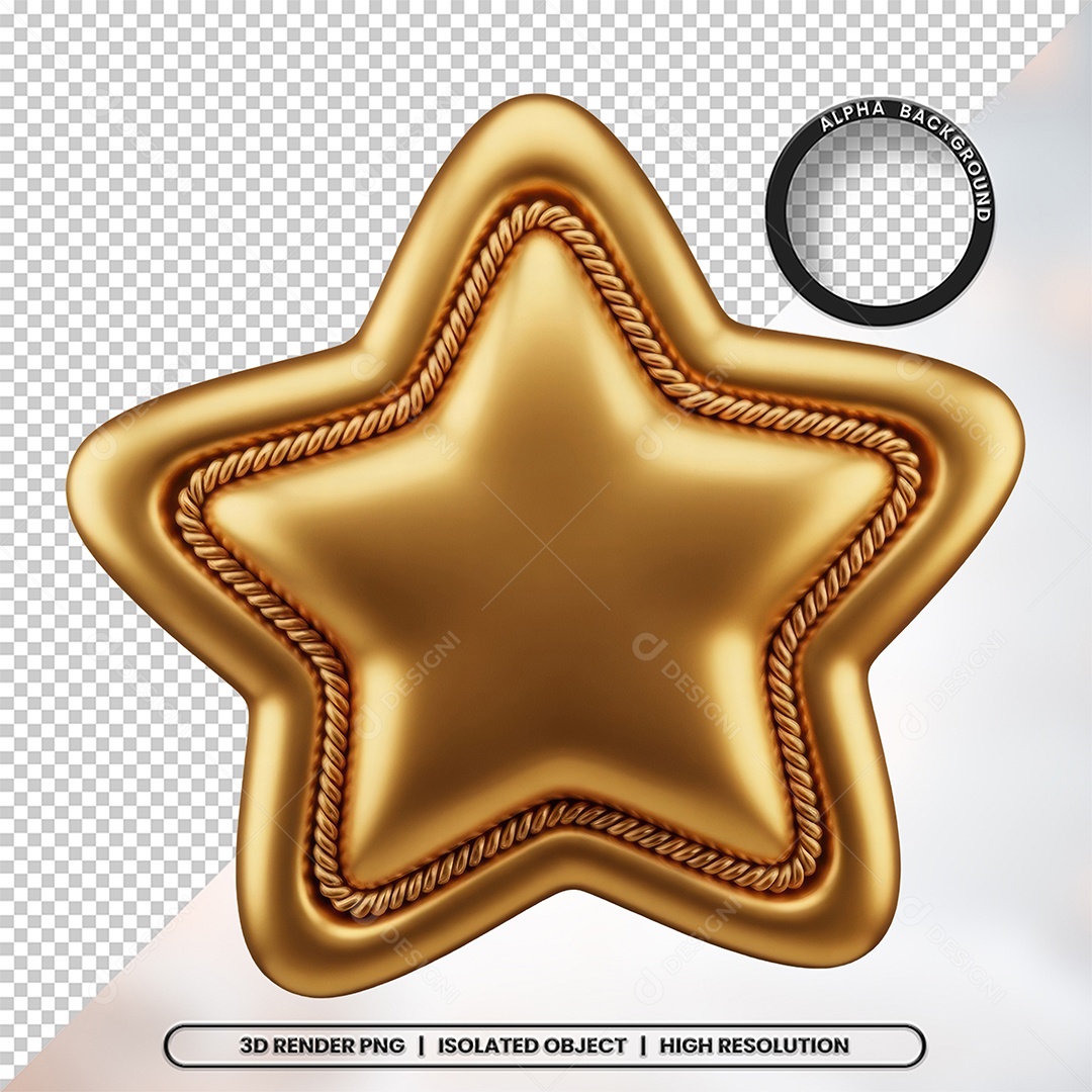 Elemento 3D Estrela De Natal Para Composição PSD