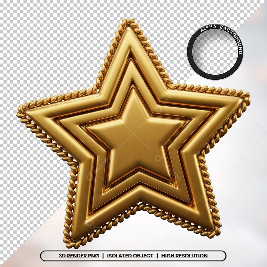 Elemento 3D Estrela De Natal Para Composição PSD