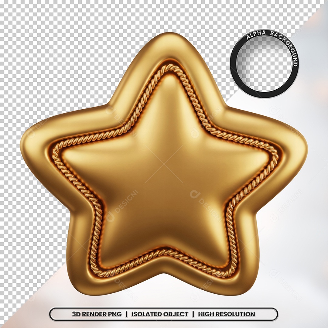 Elemento 3D Estrela De Natal Para Composição PSD